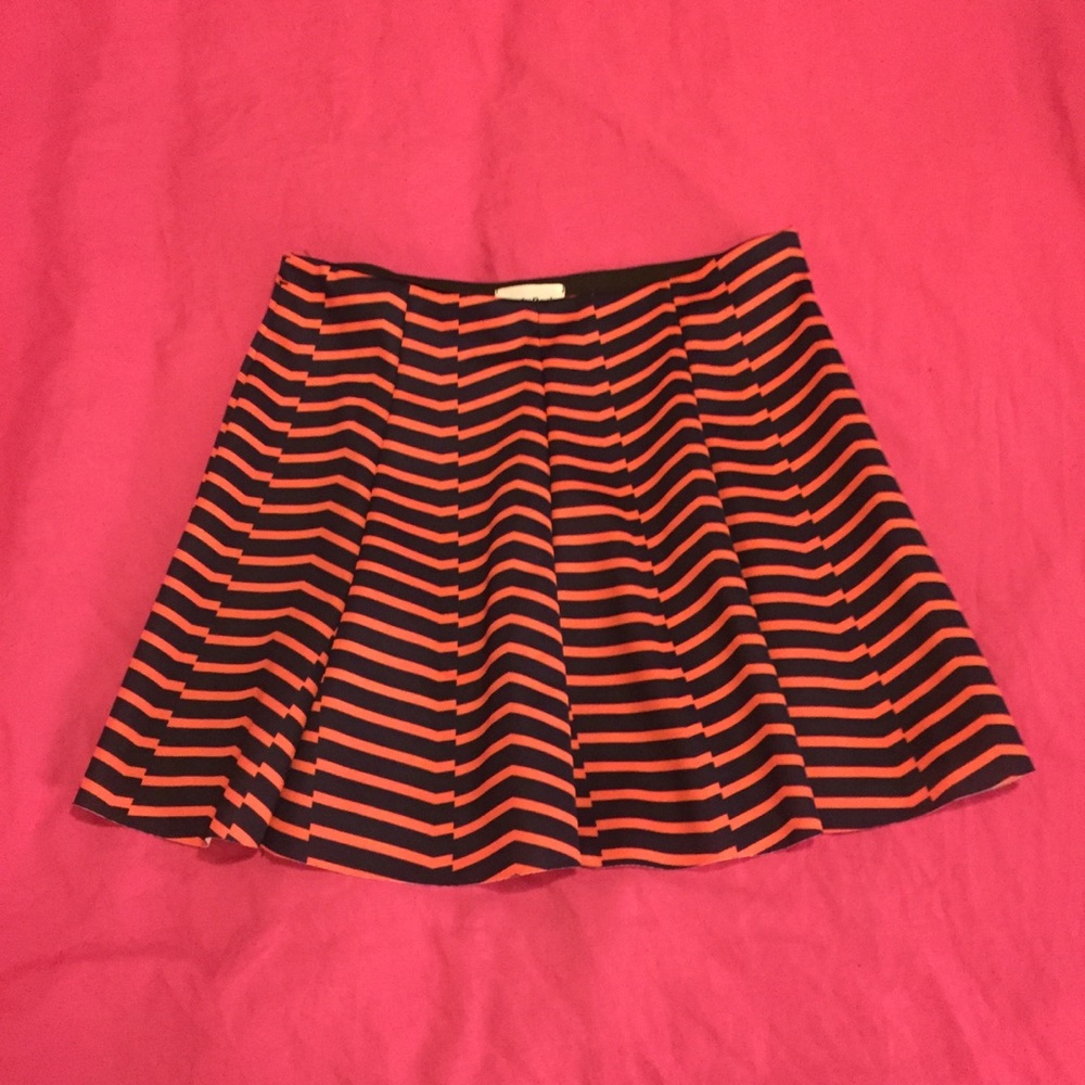 Adorable coral & navy striped skirt